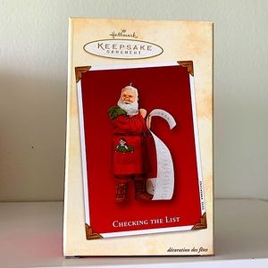 Hallmark Checking the List Christmas Keepsake Ornament 2002 in box